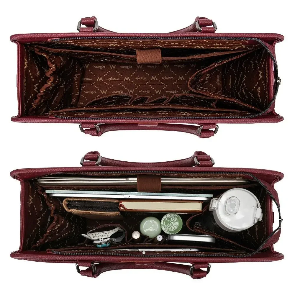 Wrangler Burgundy Laptop/Multi-Use Briefcase Bag